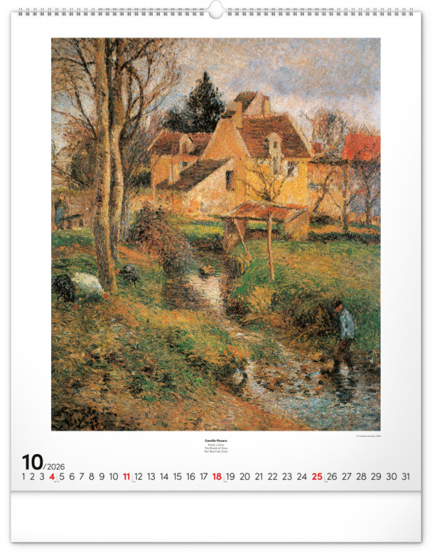 NOTIQUE Nástenný kalendár Impresionizmus 2026, 48 x 56 cm 10