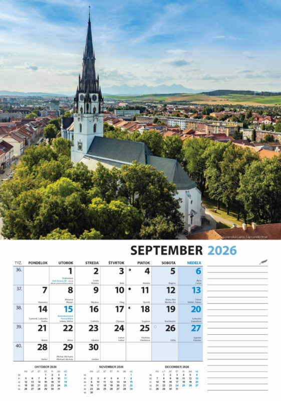 Nástenný kalendár Slovensko z výšky 2026 10