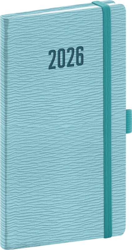NOTIQUE Vreckový diár Rivoli 2026, svetlomodrý, 9 x 15,5 cm