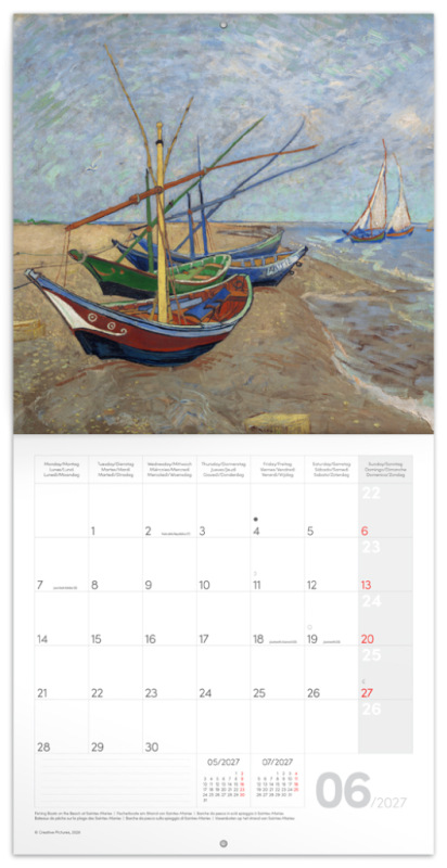 NOTIQUE Grid calendar Vincent van Gogh 2027, 30 x 30 cm 1