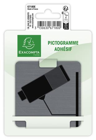 Informačná tabuľka, samolepiaca, 7,5x7,5 cm, hliníkový vzhľad, EXACOMPTA, "Priestor monito 2