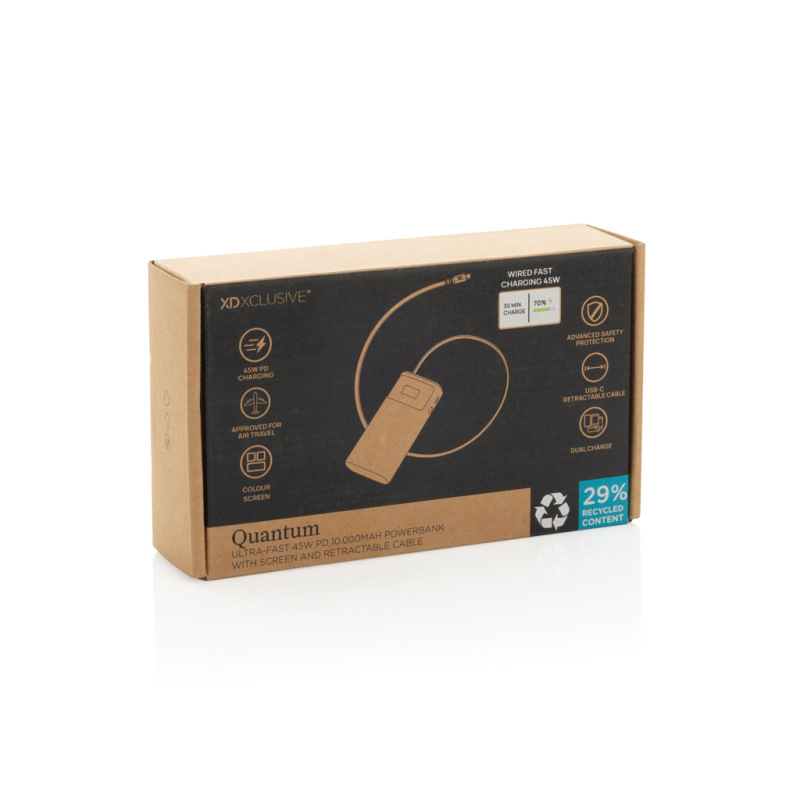 Quantum RCS ultra-rýchla PD 45W 10 000 mAh powerb. s displ. sivá 2