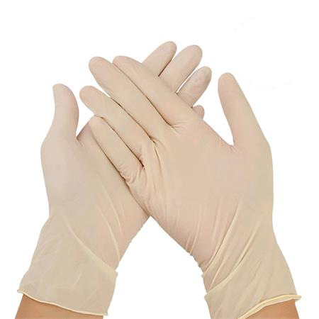 . Ochranné rukavice, jednorazové, latexové, 5,7 g, veľkosť S, 100 ks, nepudrované, béžové 2