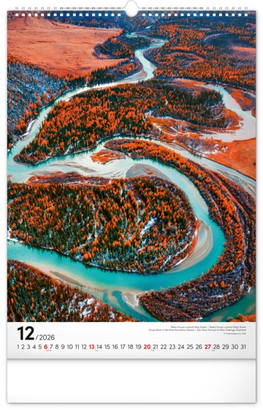 NOTIQUE Nástenný kalendár Voda 2026, 33 x 46 cm 12