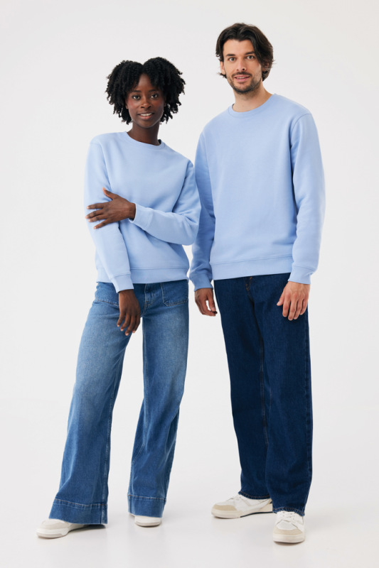 IQONIQ Toria Unisex mikina s okrúhl. výstrihom z rec. bavlny sky blue XL 16