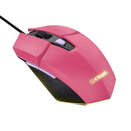 Myš, drôtová, optická, gaming, LED, TRUST "GXT109P Felox", ružová 1