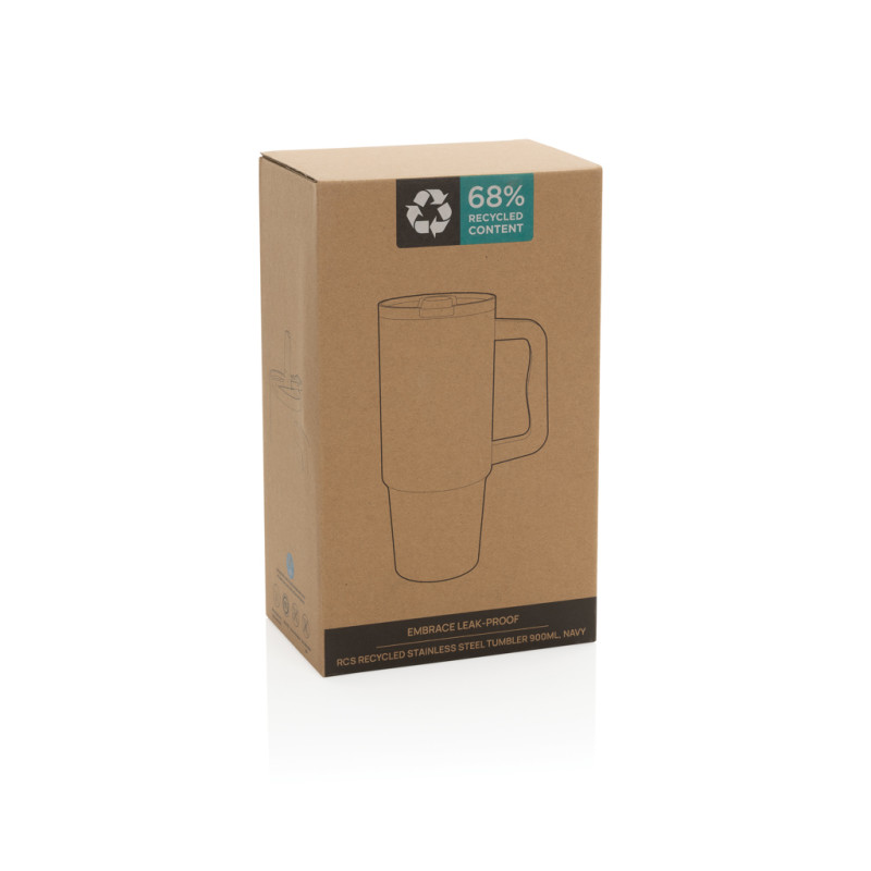 Embrace nepretekajúci tumbler z recykl. nerez. ocele 900ml námornícka modrá 8