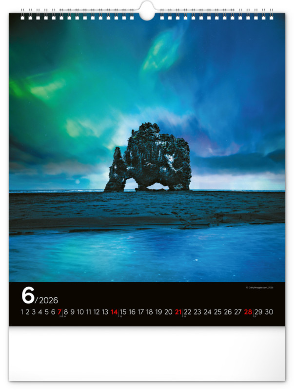 NOTIQUE Nástenný kalendár Polárna žiara 2026, 30 x 34 cm 6