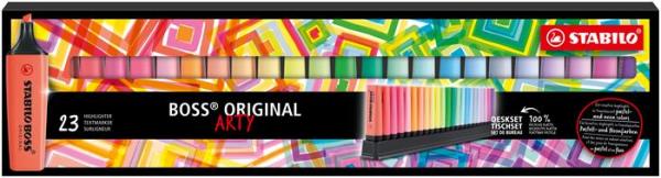 Zvýrazňovač, sada, 2-5 mm, STABILO "BOSS original Arty", 23 rôznych farieb