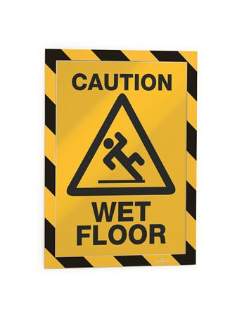 Informačný panel, A4, samolepiaca zadná strana, DURABLE "DURAFRAME SECURITY", žltý-čierny 2