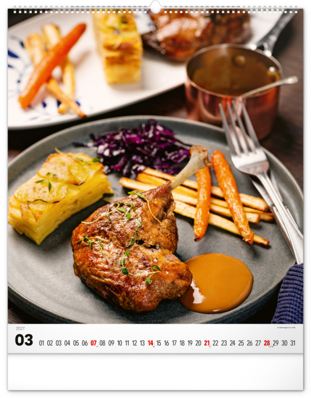 NOTIQUE Nástenný kalendár Gourmet 2027, 48 x 56 cm 3