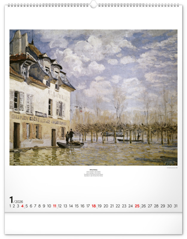 NOTIQUE Nástenný kalendár Impresionizmus 2026, 48 x 56 cm 1
