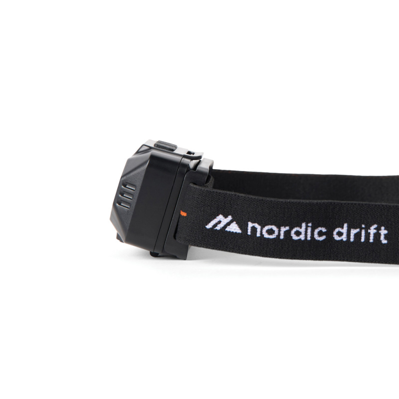 Nordic Drift Everest vysokovýkonná čelovka s dvoma batériami čierna 3