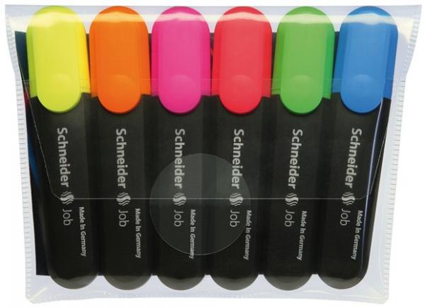 Zvýrazňovač, 1-5 mm, SCHNEIDER "Job 150", 6 rôznych farieb