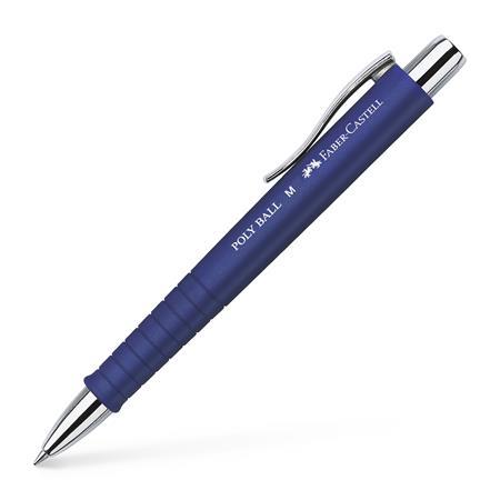 Guľôčkové pero, 0,5 mm, stláčací mechanizmus, FABER-CASTELL "Poly Ball", modré