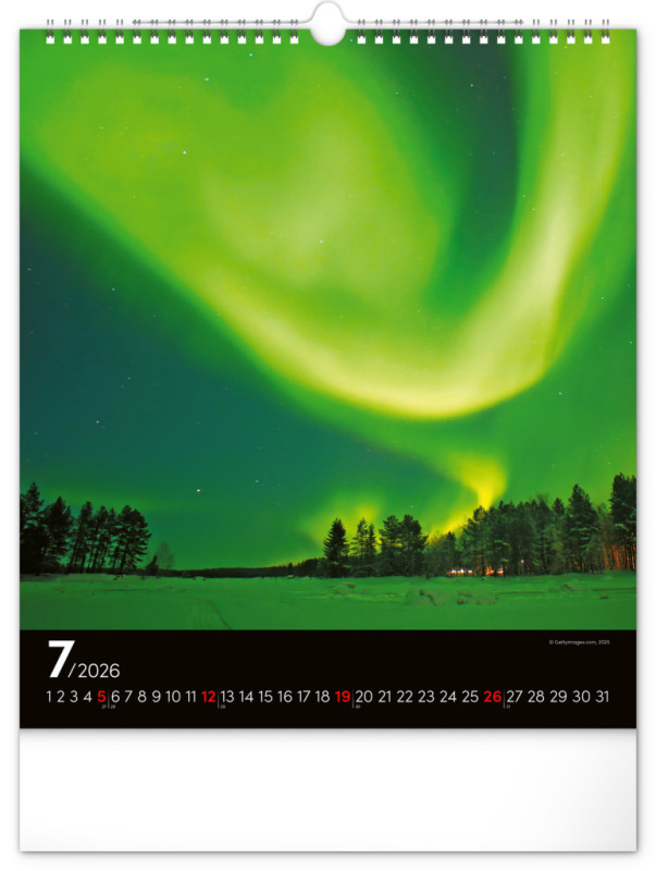 NOTIQUE Nástenný kalendár Polárna žiara 2026, 30 x 34 cm 7