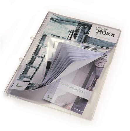 Prezentačné dosky, PP, A4, možné zložiť do šanónu, DURABLE, priehľadné