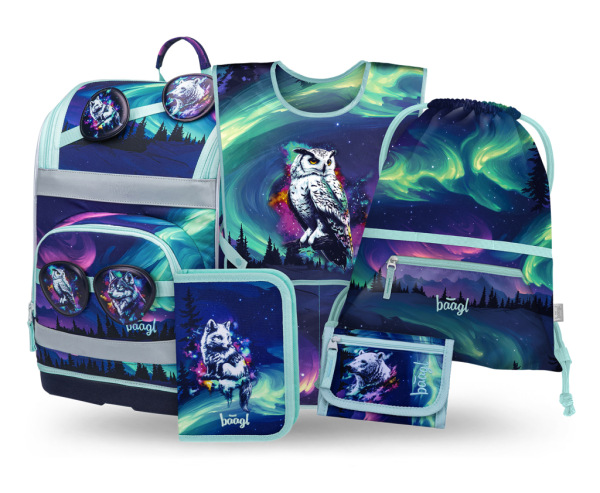 BAAGL SADA 5 Zippy Plus Aurora: aktovka, peračník, vrecko, zástera, peňaženka GRS