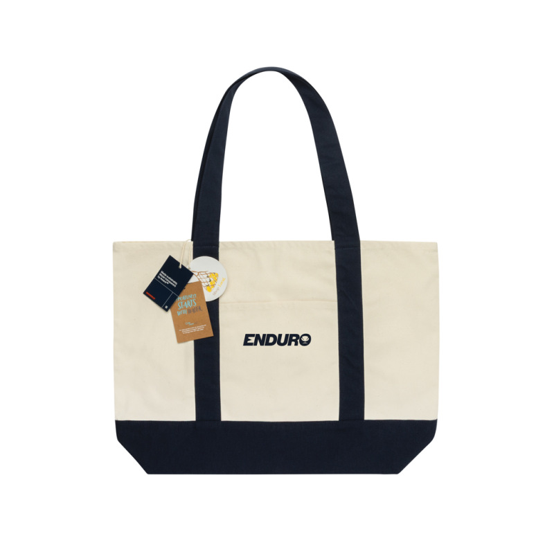 SHOP LOCAL AWARE™ recyklovaná bavlnená taška tote s gramážou námornícka modrá 3