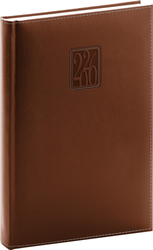 NOTIQUE Denný diár Panama 2026, hnedý, 15 x 21 cm
