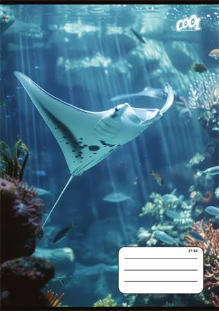 Zošit, A5, štvorčekový, 32 listov, COOL BY VICTORIA "Ocean World", "27-32" 2