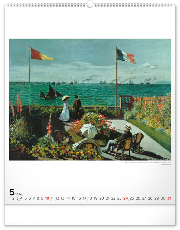 NOTIQUE Nástenný kalendár Claude Monet 2026, 48 x 56 cm 5