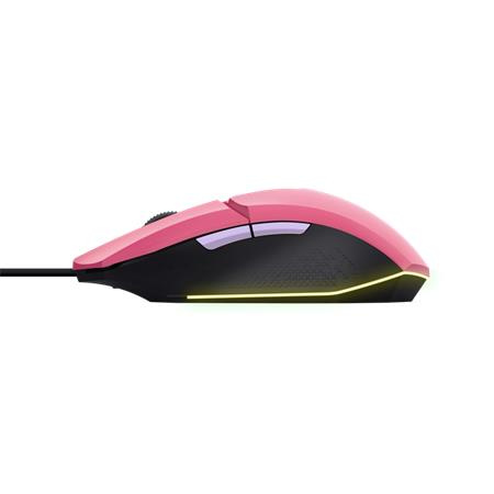 Myš, drôtová, optická, gaming, LED, TRUST "GXT109P Felox", ružová 3