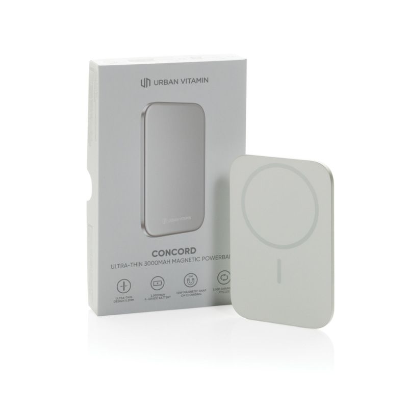 Urban Vitamin Concord RCS ultra-tenká 3000 mAh powerbanka strieborná 2