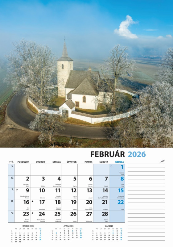 Nástenný kalendár Slovensko z výšky 2026 3