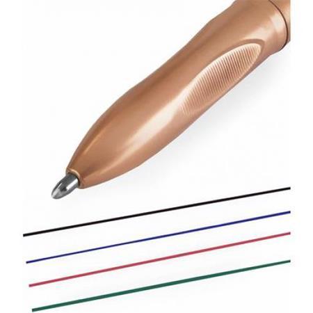 Guľôčkové pero, 0,37 mm, stláčací mechanizmus, 4-farebné, ZEBRA "Smooth", rose gold