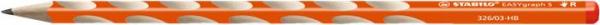 Grafitová ceruzka, HB, tenká, pre pravákov, STABILO, "EASYgraph", oranžová