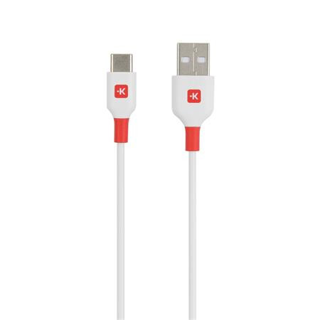 Nabíjací kábel, USB-A/USB-C, 1,2 m, SKROSS, biely 1