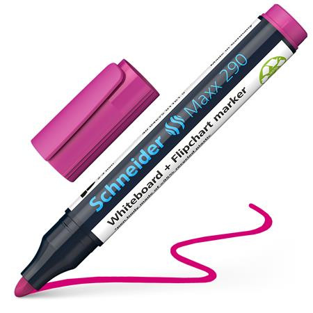 Popisovač na tabule a flipchart, 2-3 mm, kužeľový hrot, SCHNEIDER "Maxx 290", magenta 2