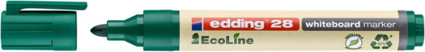 Popisovač na biele a flipchartové tabule, 1,5-3 mm, kuželový, EDDING "28 Ecoline", zelený 2