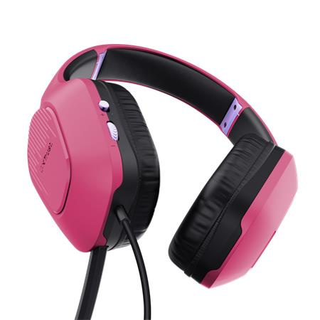 Slúchadlá, s mikrofónom, gaming, TRUST "GXT415 Zirox", ružová 2