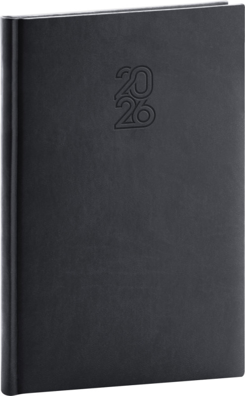 NOTIQUE Týždenný diár Aprint 2026, čierny, 15 x 21 cm