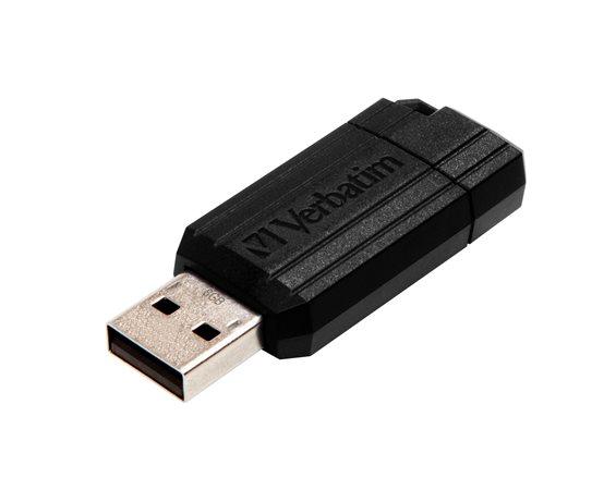 USB kľúč, 8 GB, USB 2.0, 10/4MB/sec, VERBATIM "PinStripe", čierna