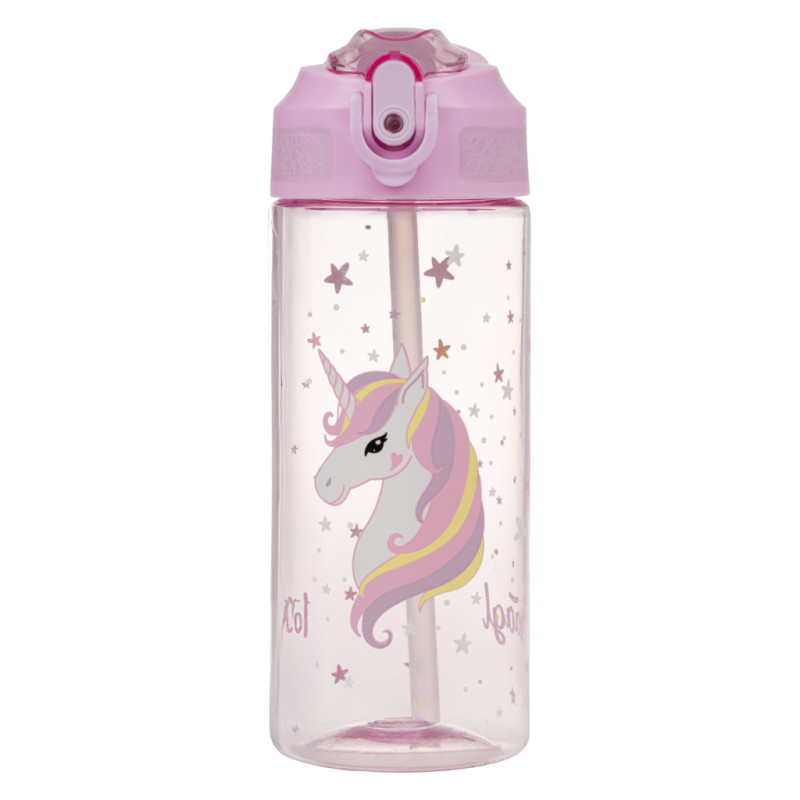 BAAGL Tritanová fľaša na nápoje so slamkou Rainbow Unicorn, 500 ml 1