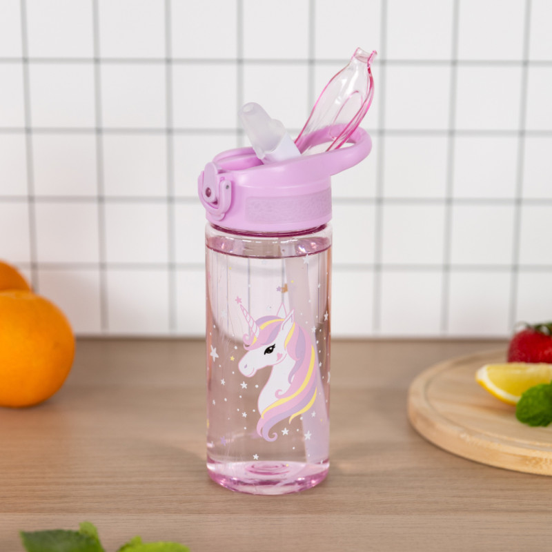 BAAGL Tritanová fľaša na nápoje so slamkou Rainbow Unicorn, 500 ml 5