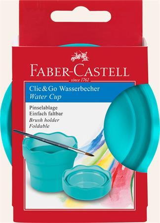 Kelímok na vodu, plastový, FABER-CASTELL "Click&Go", tyrkysová 3