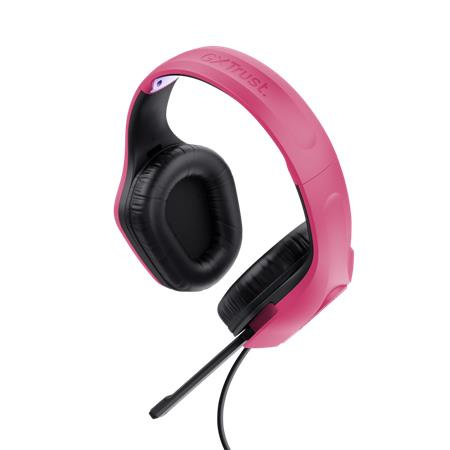 Slúchadlá, s mikrofónom, gaming, TRUST "GXT415 Zirox", ružová 1