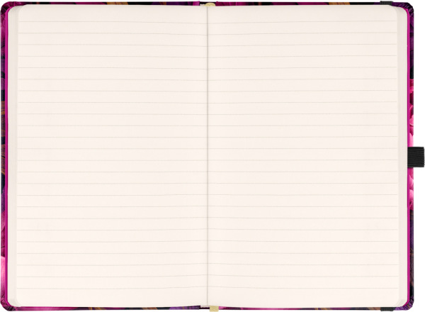 NOTIQUE Notes Fialové kvety, linajkovaný, 13 x 21 cm 1