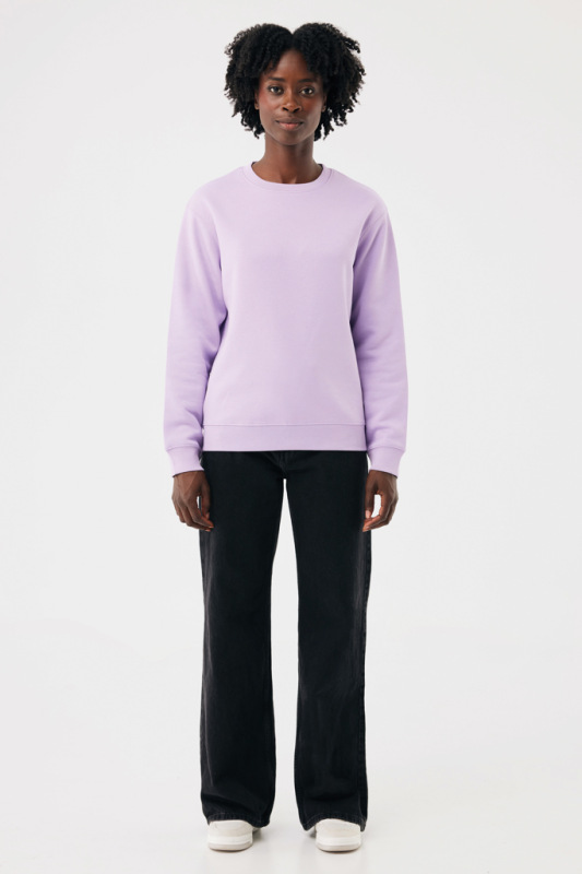 IQONIQ Toria Unisex mikina s okrúhl. výstrihom z rec. bavlny lavender L 11