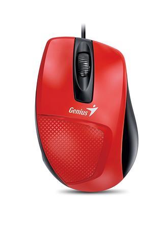 Myš, drôtová, optická, normálna veľkosť, USB, GENIUS "DX-150X", červená