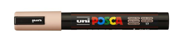 Dekoračný popisovač, 1,8-2,5 mm, UNI "Posca PC-5M", pudrovo ružový 1