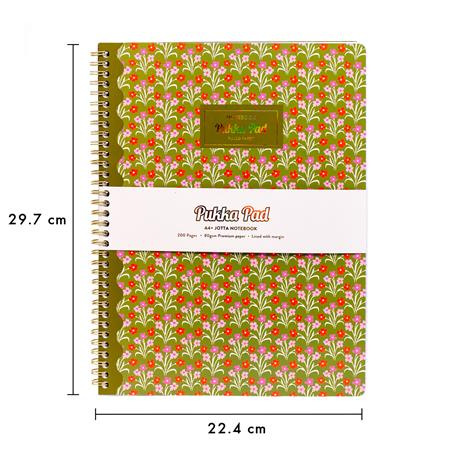 Špirálový zošit, A4+, linajkový, 100 listov, PUKKA PAD "Floral Jotta Notebook", mix 2