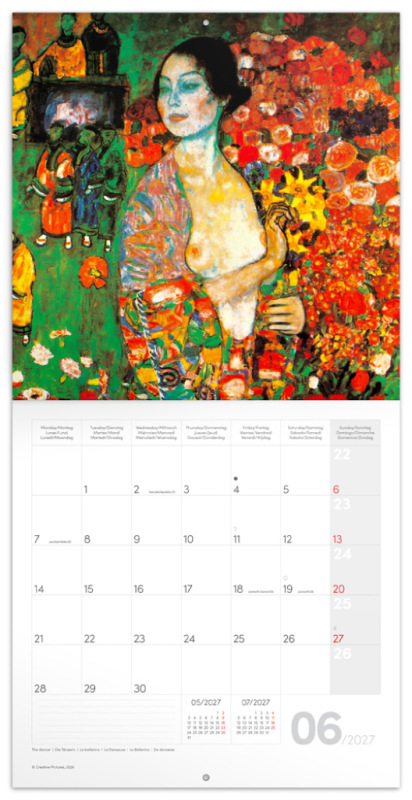NOTIQUE Grid calendar Gustav Klimt 2027, 30 x 30 cm 1
