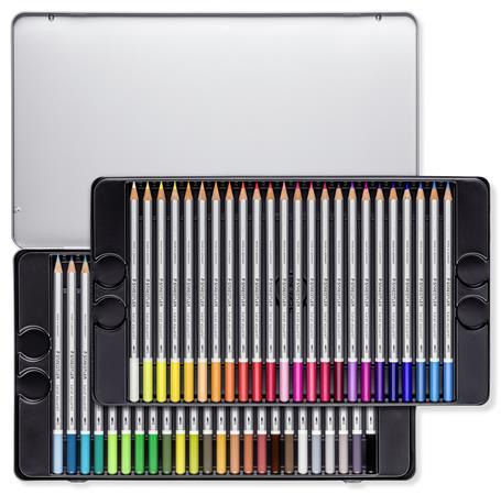 Akvarelové ceruzky, plechová krabička, STAEDTLER "Karat", 48 rôznych farieb