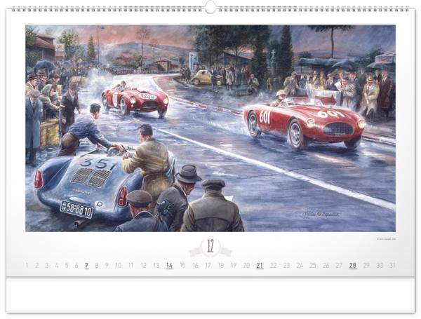 NOTIQUE Nástenný kalendár Oldtimers – Václav Zapadlík 2025, 64 x 42 cm