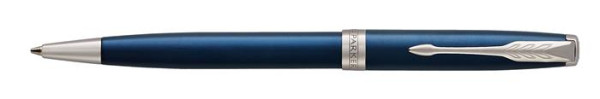 Guľôčkové pero, 1 mm, rotačné, modé telo, strieborný klip, PARKER "Royal Sonnet", modrá